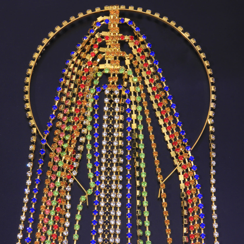 Stage Girl - Stage Rhinestone Long Tassel Headpiece