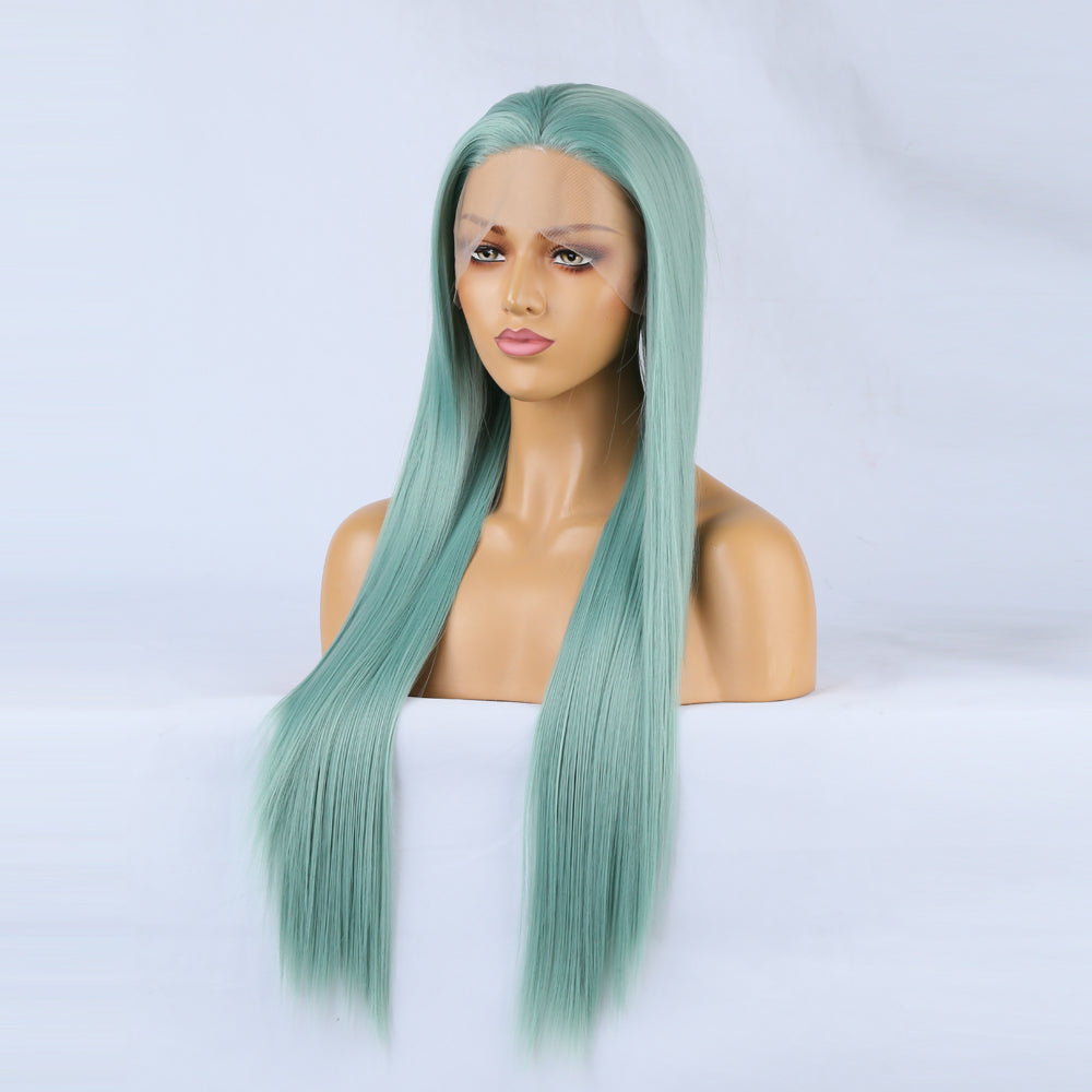 Teal - Goddess Wig Natural Realistic Chemical Fiber Front Lace 22”-26”
