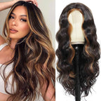 Multi Colored - Small Center Split Large Wavy Long Curly Front Lace Wigs