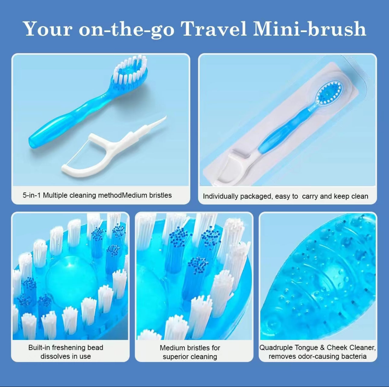 Max Fresh On The Go Kit - Toothbrush, Pick, Toothpaste, Tongue Scraper (26pc)