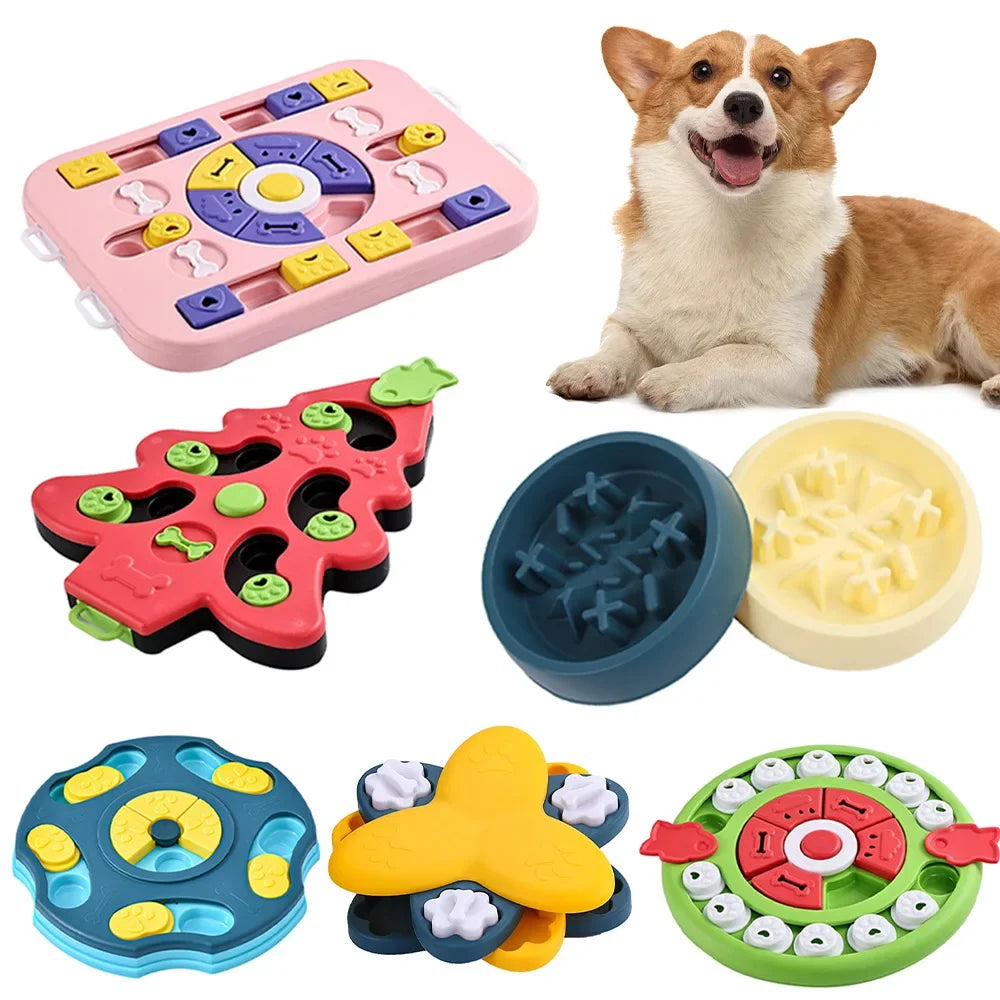 Pet Mental Stimulation Feeders - Puzzle Slow Food Dispenser Non Slip Bowl For Pets