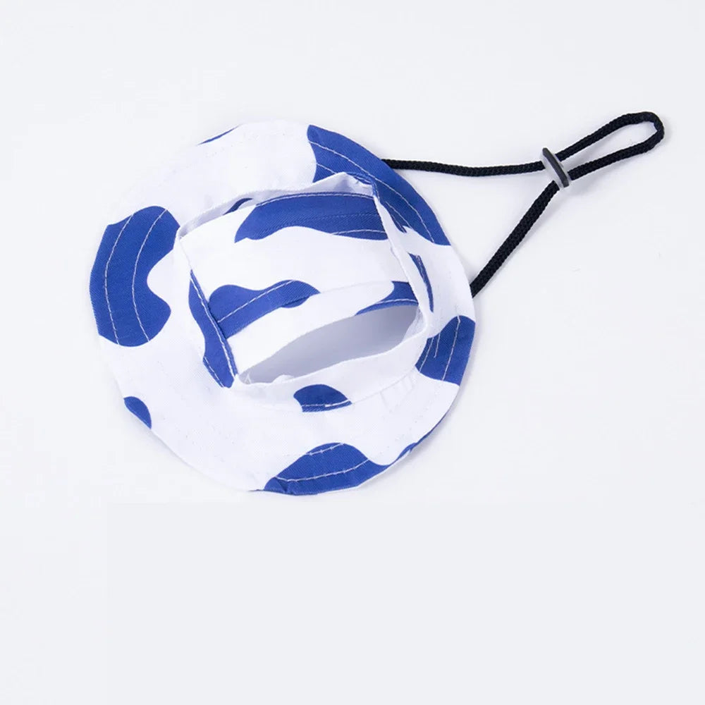 Dog Sun Hats - Adjustable Pet Bucket Hats with Ear Holes For Dogs & Cats