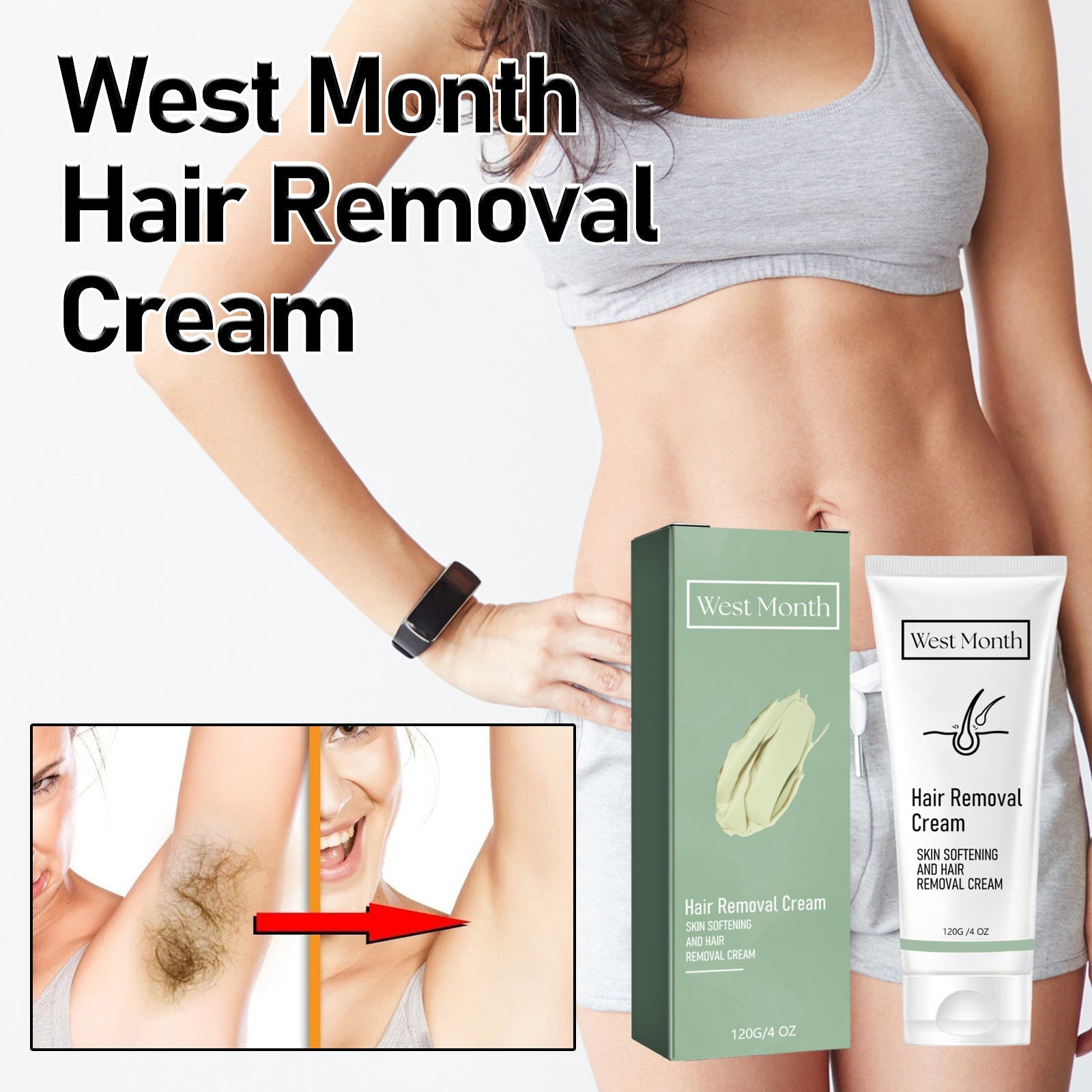 West Month - Hair Removal Cream, Full Body