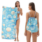 Two-in-One Beach Towel Bag - Printed Bath Towel All-In-One Beach Towel & Storage Bag