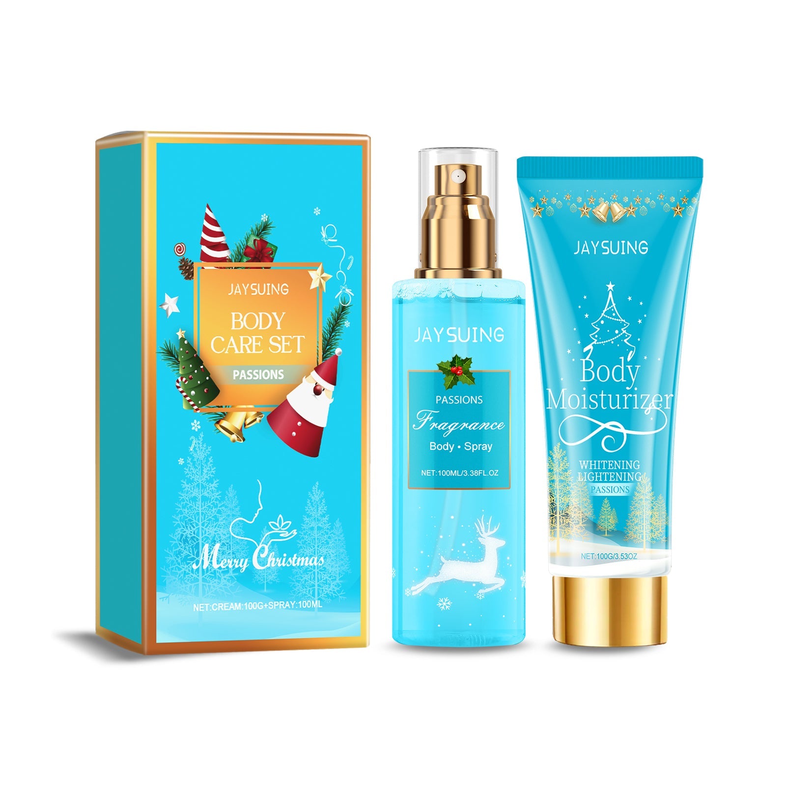 Jaysuing - Merry Christmas Body Care Gift Set - Body Spray & Lotion