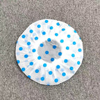 Thickened Shower Cap - Non-Disposable Reusable Waterproof Polka Dot PVC Adult Shower Cap