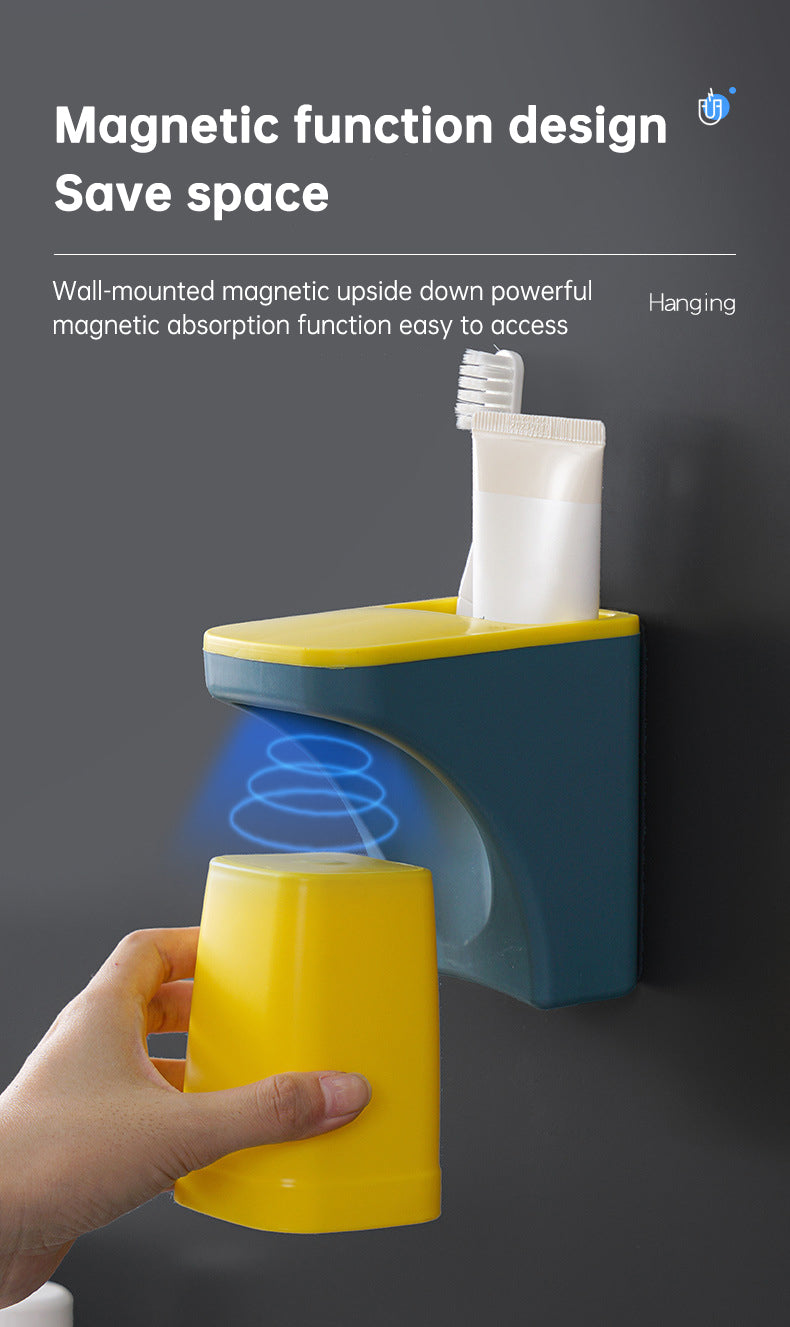 Toothbrush Holder - Mounted Toothbrush & Cup Holder