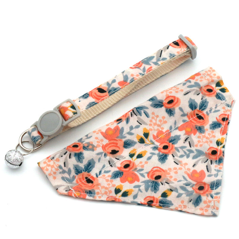 Pet Bandanas & Collar - Floral Scarf for Cats and Dogs