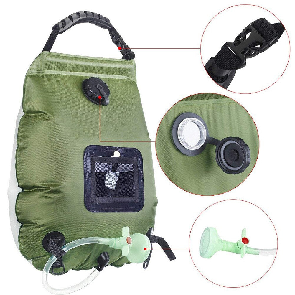 Portable Shower - 20L Summer Campers Sun Absorb Portable Shower Bag