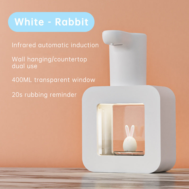 Cute Cat Rechargeable Touchless Automatic Soap Dispenser 400ml with Night Light