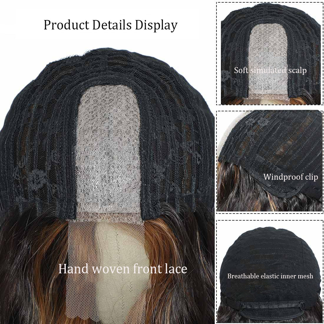 Multi Colored - Small Center Split Large Wavy Long Curly Front Lace Wigs