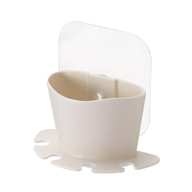 Toothbrush & Toothpaste Holder - Non-Perforated Wall Mounted Multifunctional Rack