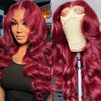 Synthetic Wine Red Wig