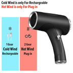 2600mAh Cordless Anion Blow Dryer 40/500W USB Rechargeable