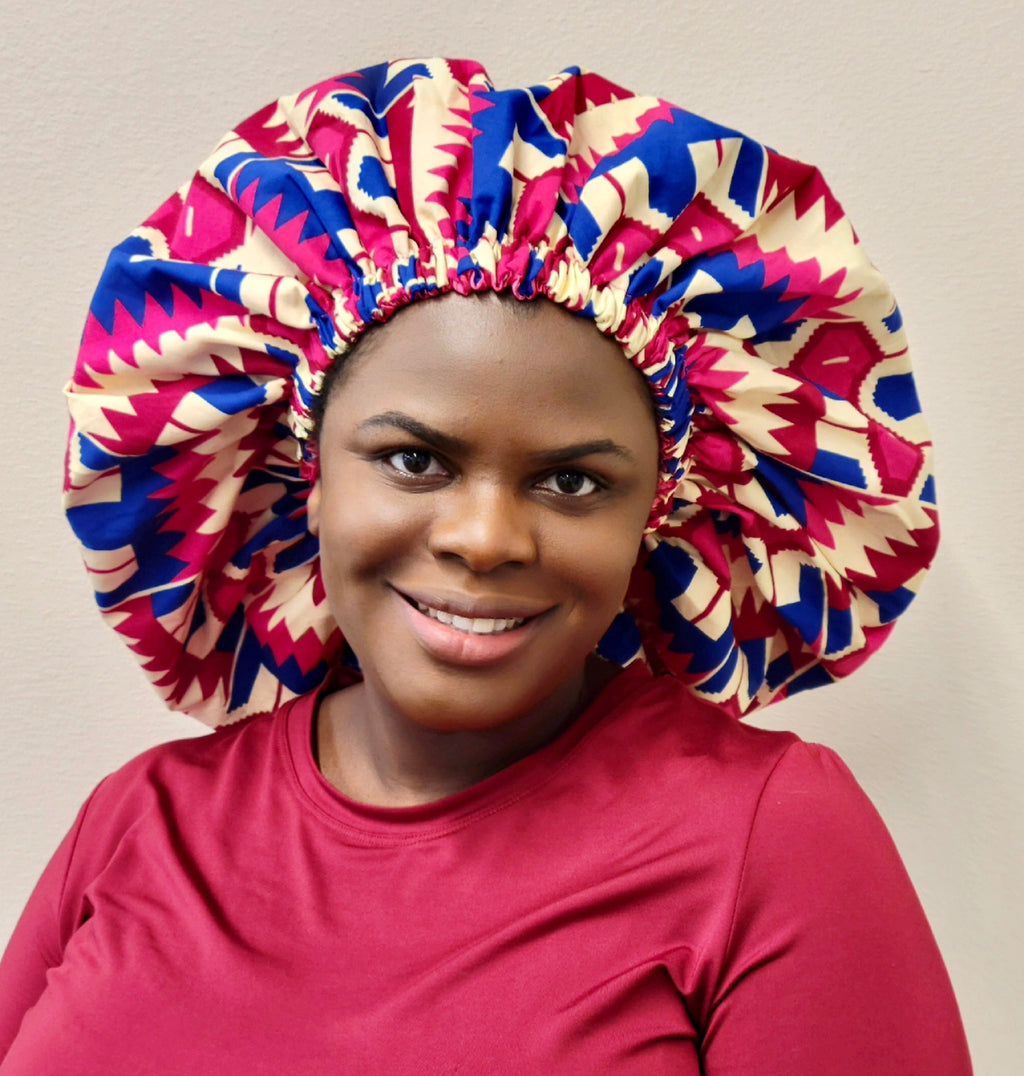 Duma Mbilli - XL Silk Lined African Print Bonnet