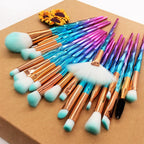 Diamonds - 20 Piece Set Colorful Diamond Transparent Make Up Brushes