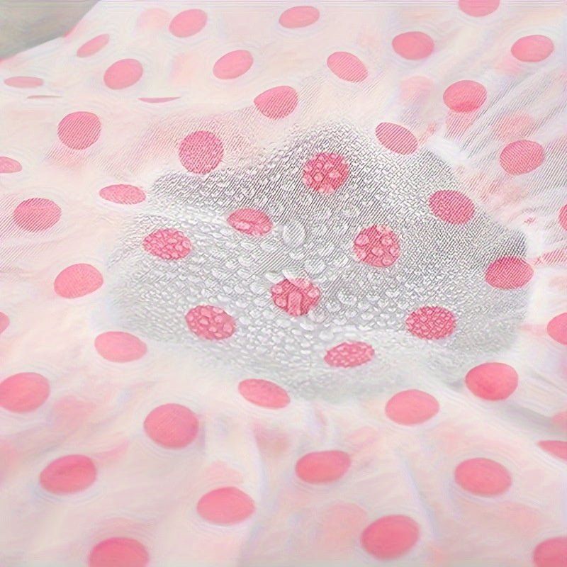 Thickened Shower Cap - Non-Disposable Reusable Waterproof Polka Dot PVC Adult Shower Cap