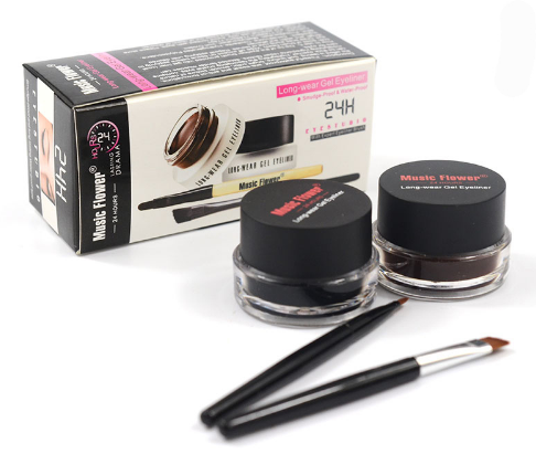 Music Flower - 2 in 1 Coffee + Black Gel Eyeliner Set