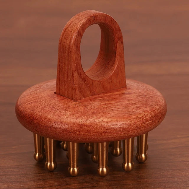 Copper WoodHead Meridian Massage Comb - Gua Sha Massage Tool