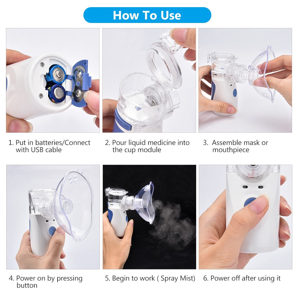 Mesh Nebulizer - Silent Ultrasonic Steaming Inhaler USB Charging