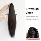 Multi Colored Options - Grab Clip On Ponytail Straight Synthetic