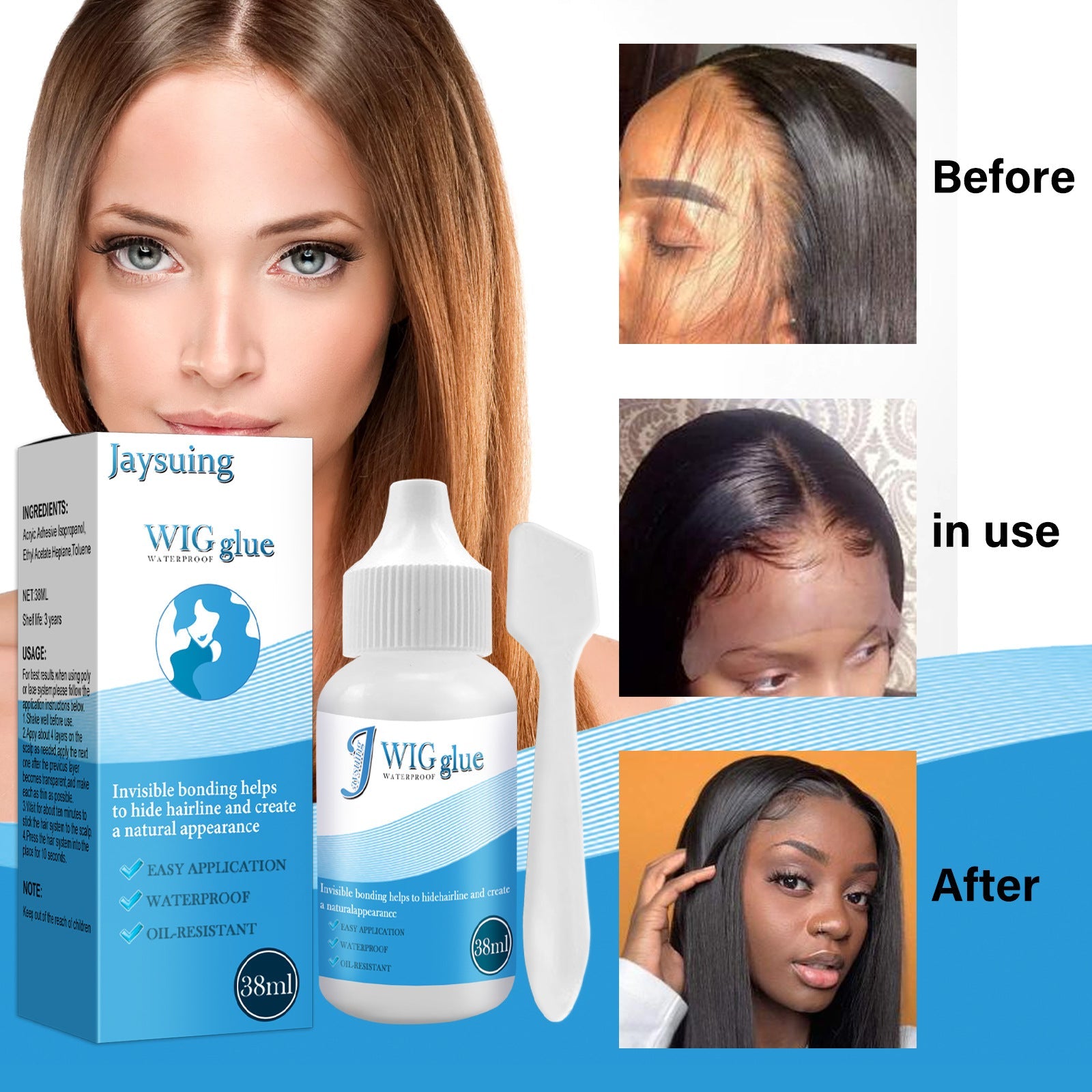 Jaysuing - No Trace Invisible Waterproof Wig Glue