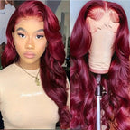 Synthetic Wine Red Wig