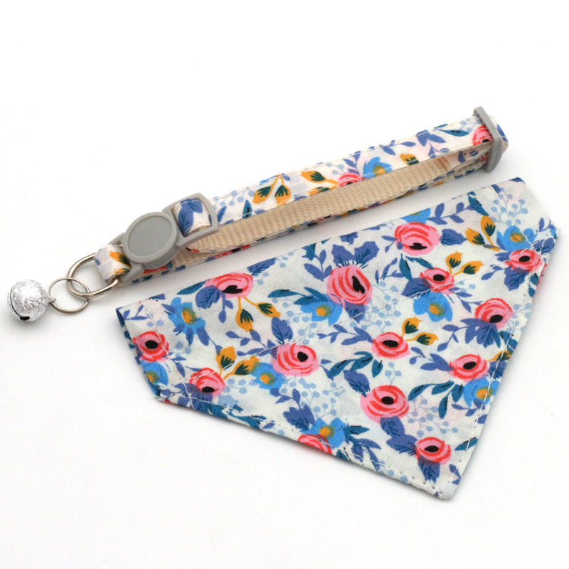 Pet Bandanas & Collar - Floral Scarf for Cats and Dogs