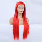 Flame Red - Goddess Wig Natural Realistic Chemical Fiber Front Lace 22”-26”