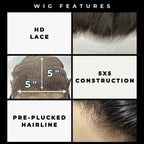 Private Label - Glueless Body Wave 5x5 HD Lace 100% Human Hair Closure Wig