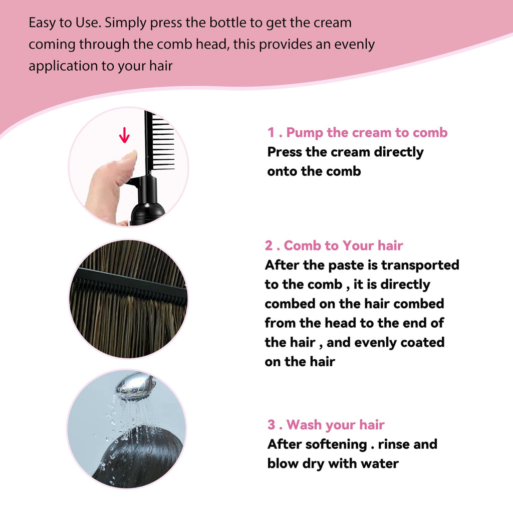 Eelhoe - Hair Straightening Cream Comb Bottle