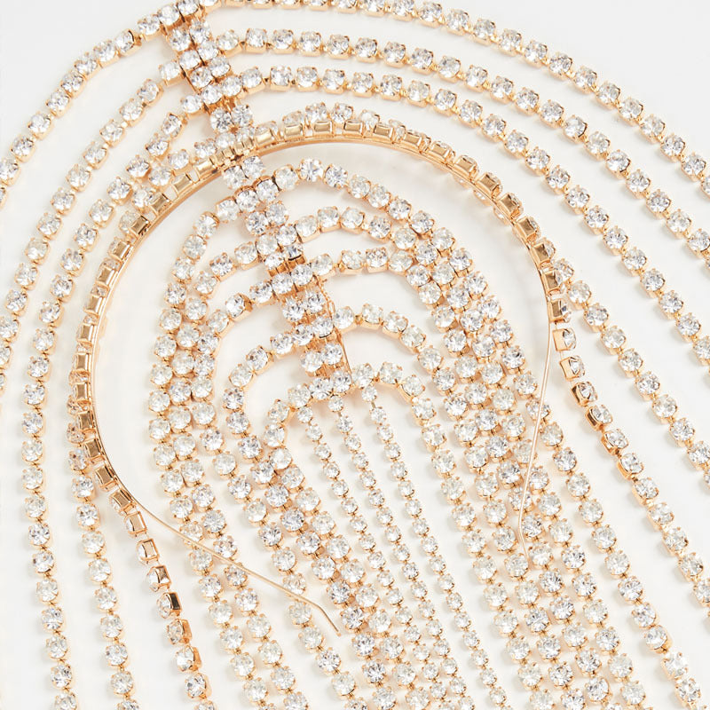 Embrace - Long Rhinestone Tassel Headpiece