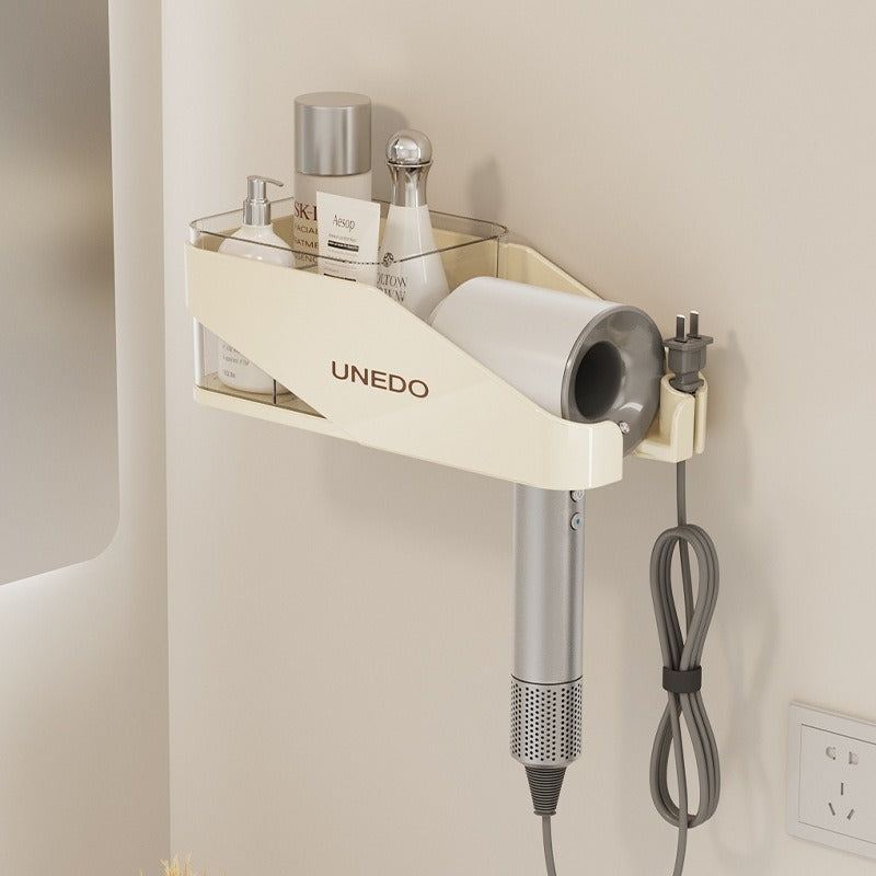 Cream - Hair Dryer Storage Rack