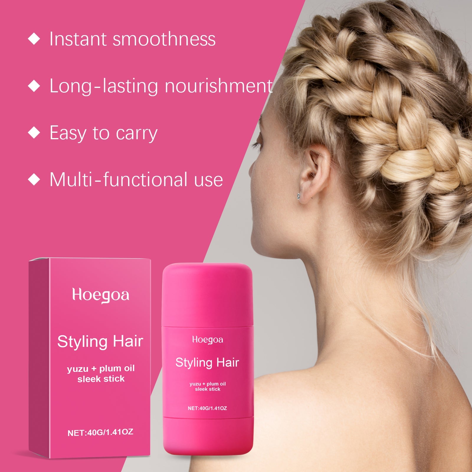 Hoegoa - Hair Styling Sleek Stick - Yuzu & Plum Oil
