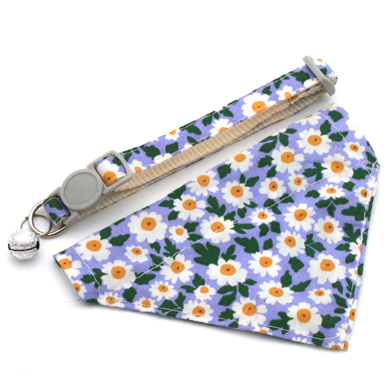 Pet Bandanas & Collar - Floral Scarf for Cats and Dogs