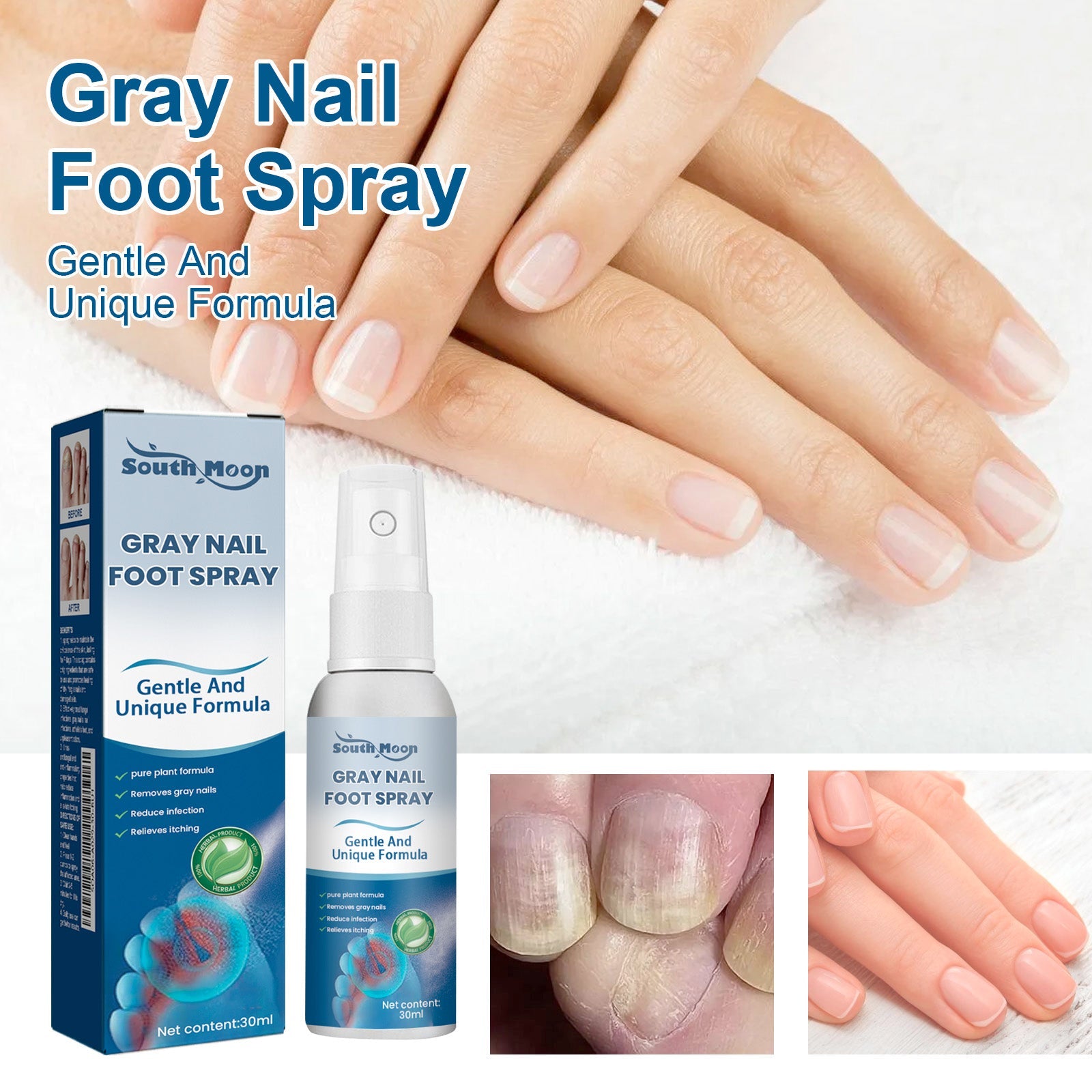 South Moon - Gray Nail Foot Spray