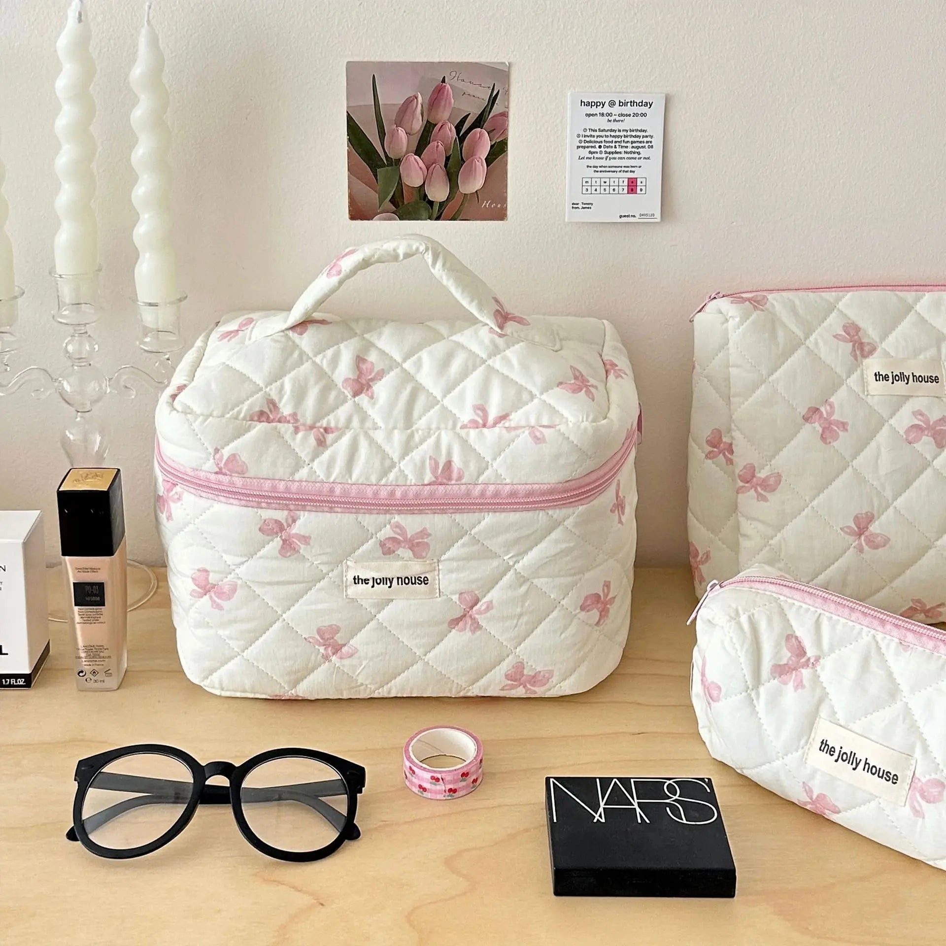 Bow - Makeup Bag & Toiletry Set