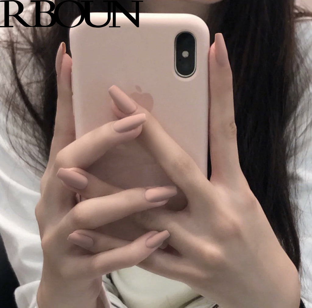 Artificial Coffin Press On Nails Long with Glue