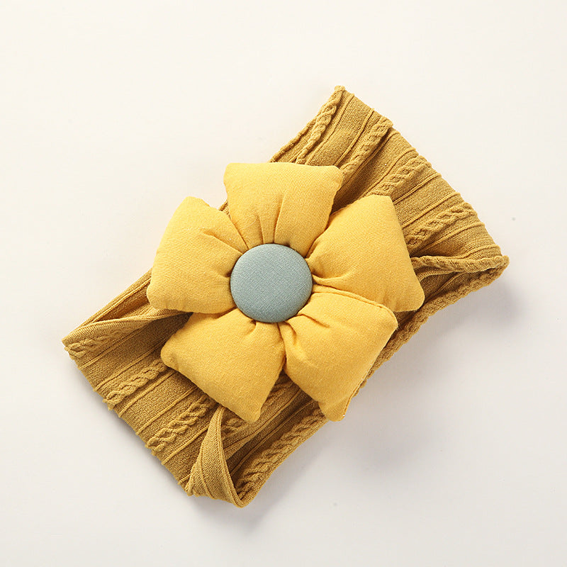 Flower Baby - Jacquard Nylon Soft Wide-Brimmed Baby Headband