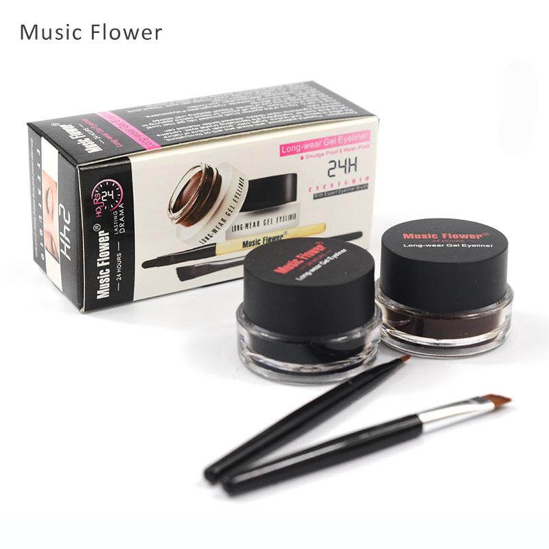 Music Flower - 2 in 1 Coffee + Black Gel Eyeliner Set