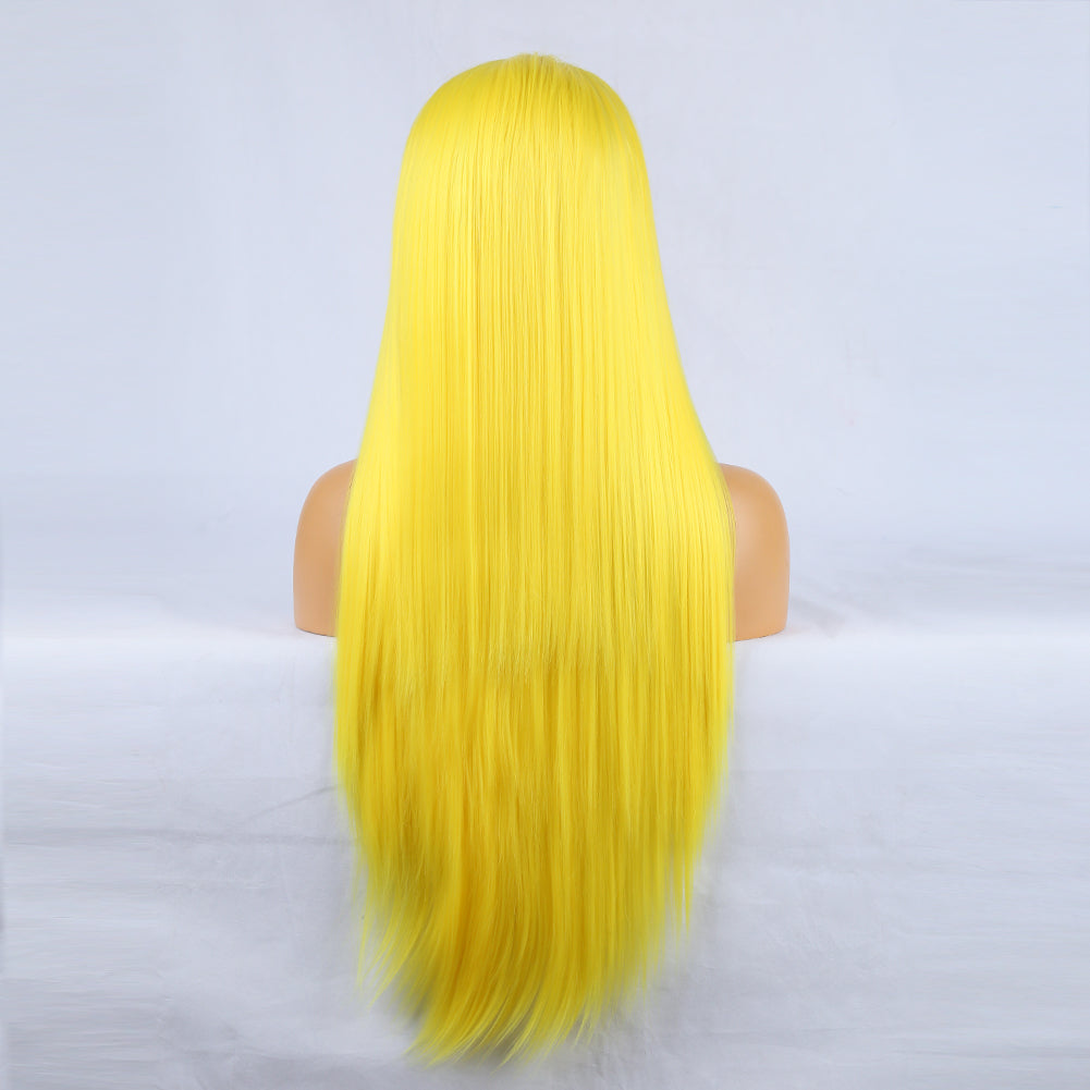 Yellow - Goddess Wig Natural Realistic Chemical Fiber Front Lace 16”-26”