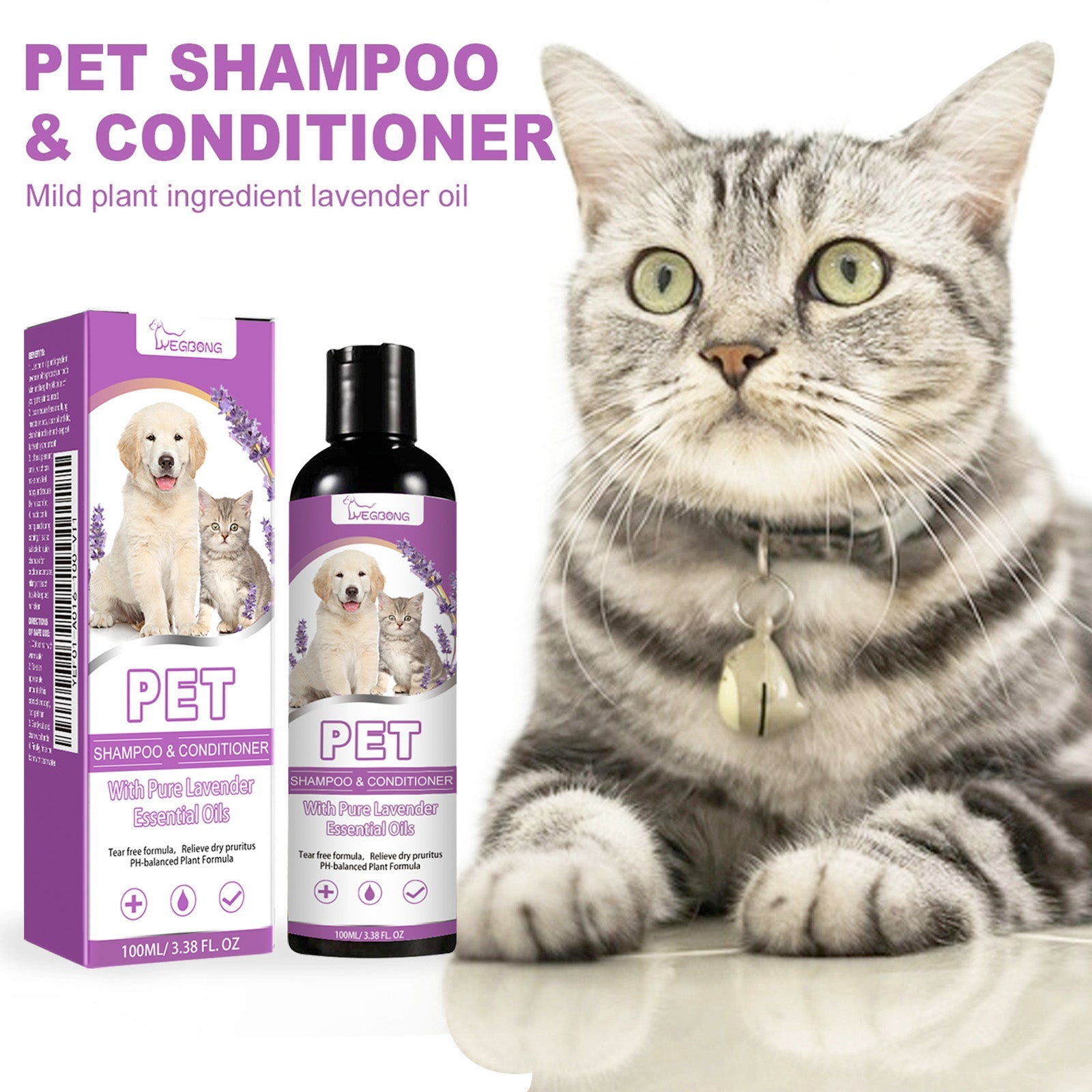 Yegbong - Pet Shampoo & Conditioner with Pure Lavender Essential Oils