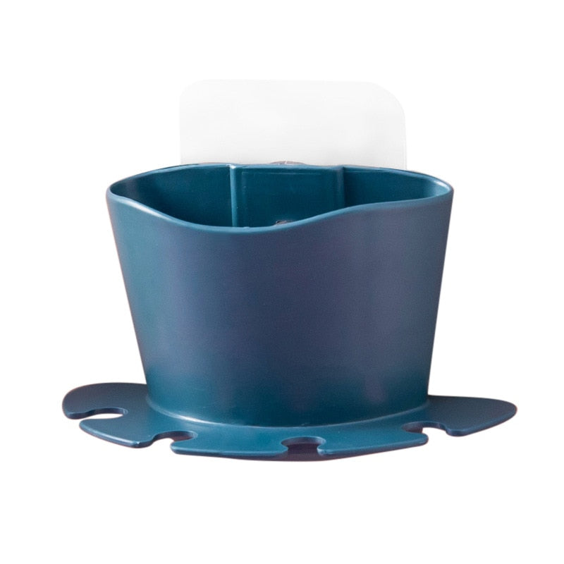 Toothbrush & Toothpaste Holder - Non-Perforated Wall Mounted Multifunctional Rack