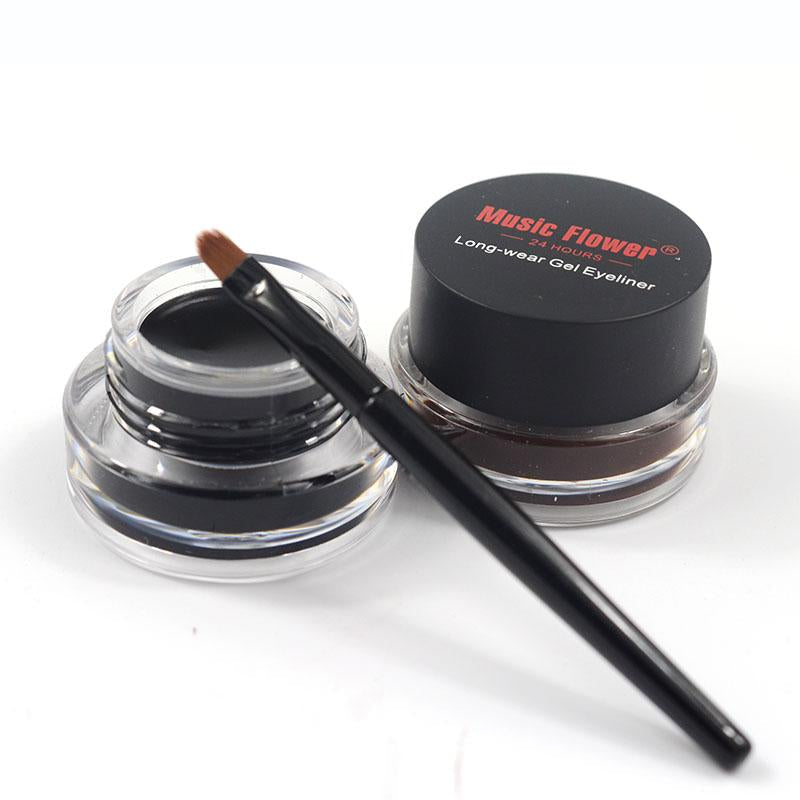 Music Flower - 2 in 1 Coffee + Black Gel Eyeliner Set