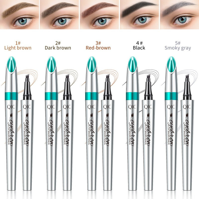 QIC - Long-Lasting Waterproof 4 Tip Eyebrow Eyebrow Pencil
