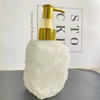 1 PCS Natural Pink Crystal Stone Press Bottle Dispenser 30ml Bathroom Accessory