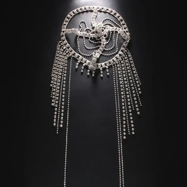 Goddess - Stage Tassel Hair Chain Rhinestone Headpiece
