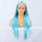Neon Blue - Goddess Wig Natural Realistic Chemical Fiber Front Lace 22”-26”