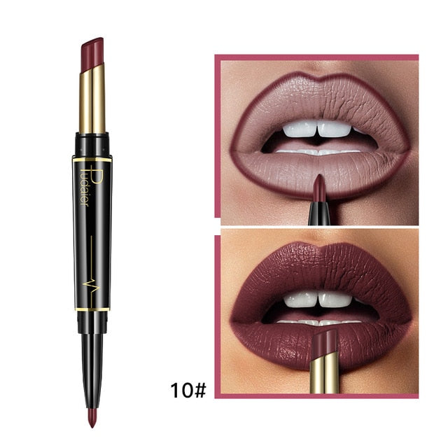Pudaier - Matte Double Ended Lipstick & Lip Liner