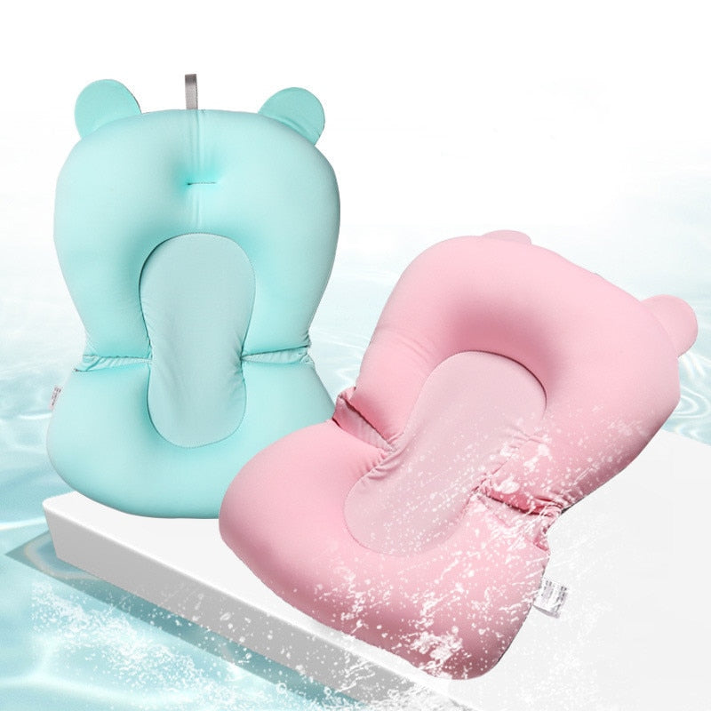 Baby Bath Seat - Foldable Baby Bath Anti-Slip Soft Comfort Body Cushion